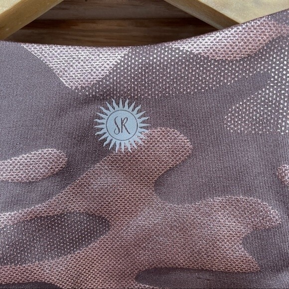 Sommer Ray Rose Gold Zip Front Active Sports Bra In Rose Gold Camo S - Picture 8 of 10